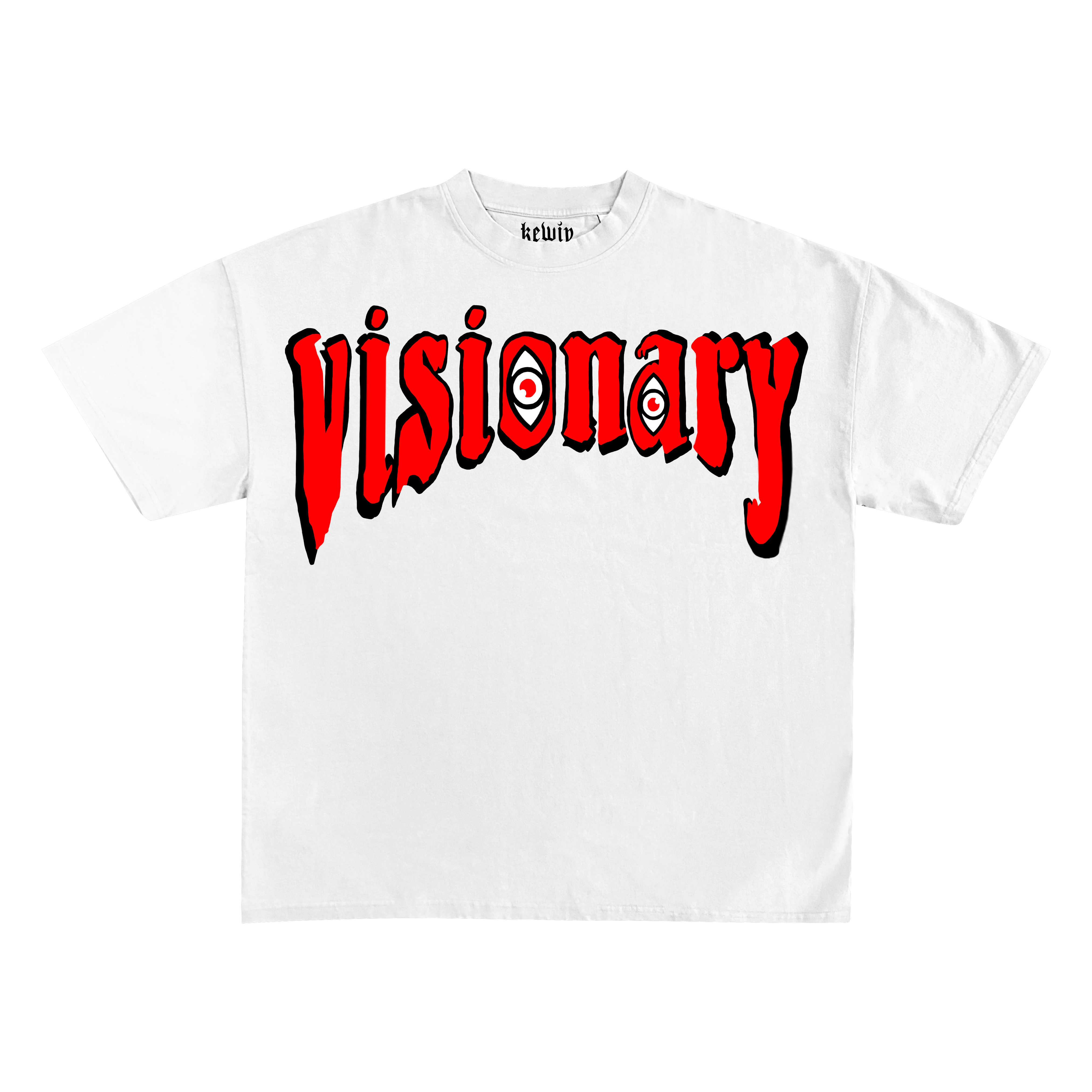 VISIONARY WHITE RED PUFF PRINT TEE