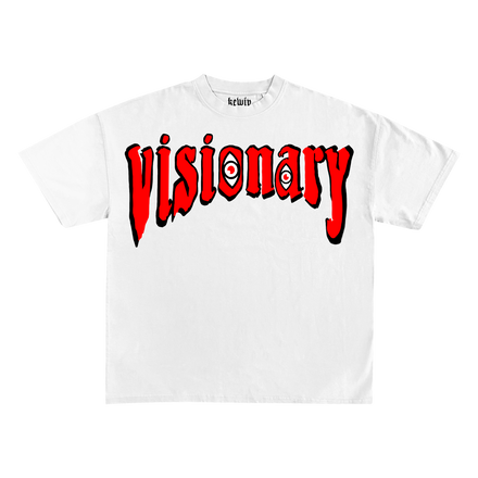 VISIONARY WHITE RED PUFF PRINT TEE