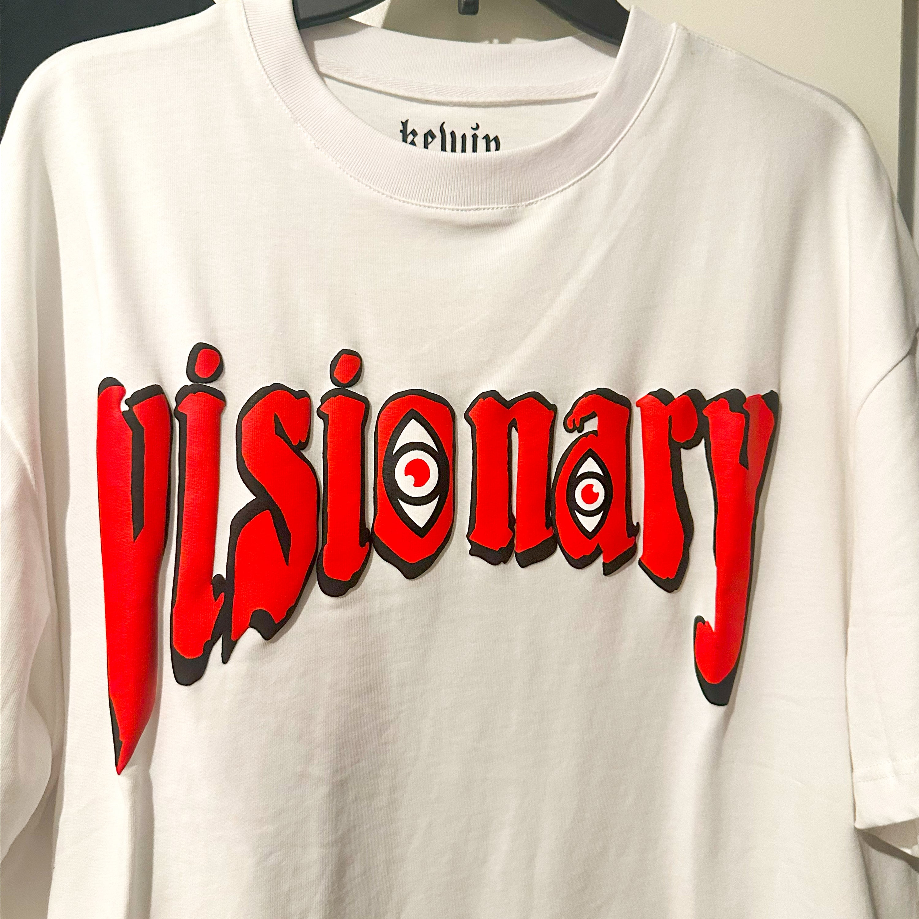 VISIONARY WHITE RED PUFF PRINT TEE