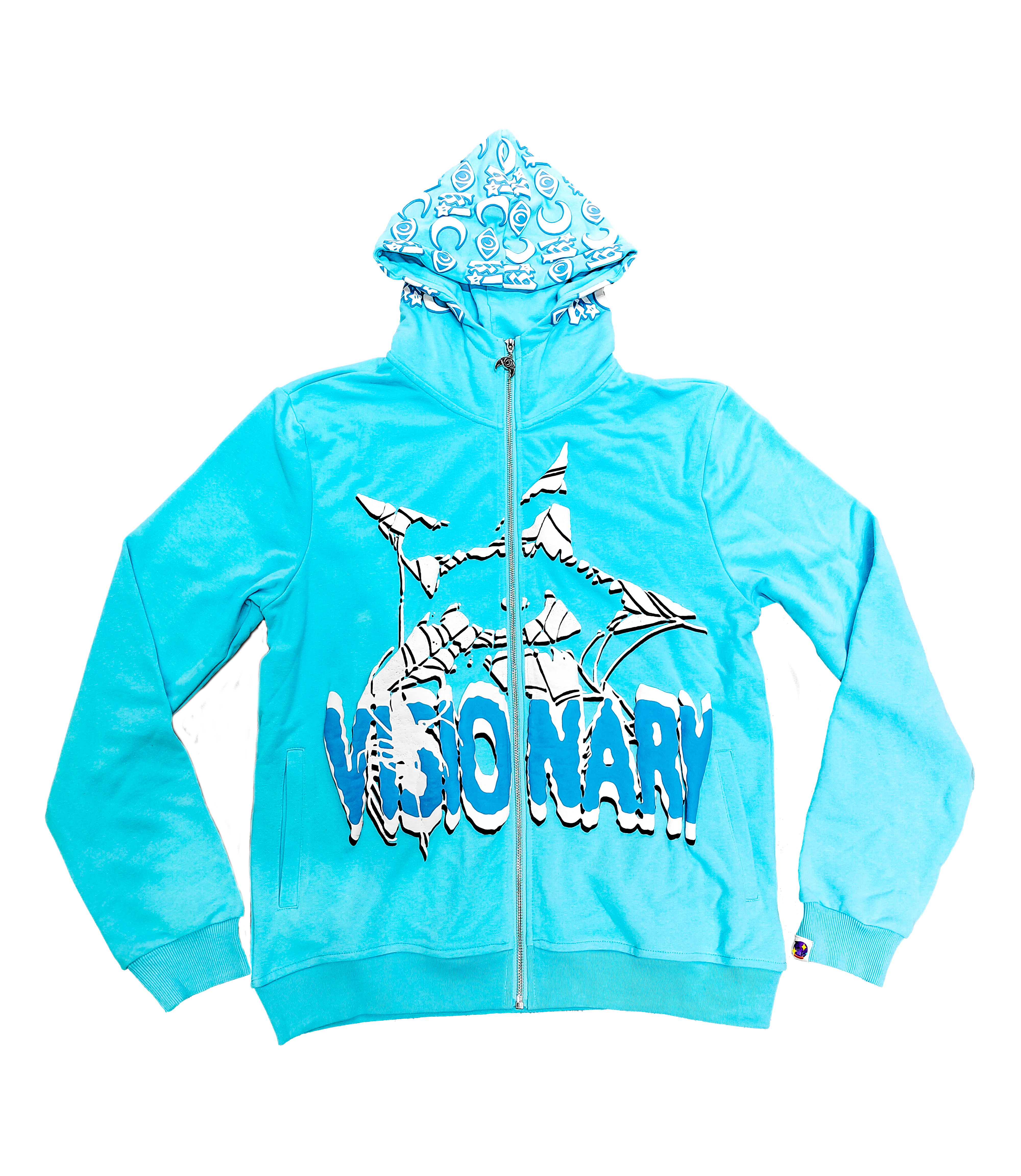 LIGHT BLUE VISIONARY PUFF PRINT ZIP UP