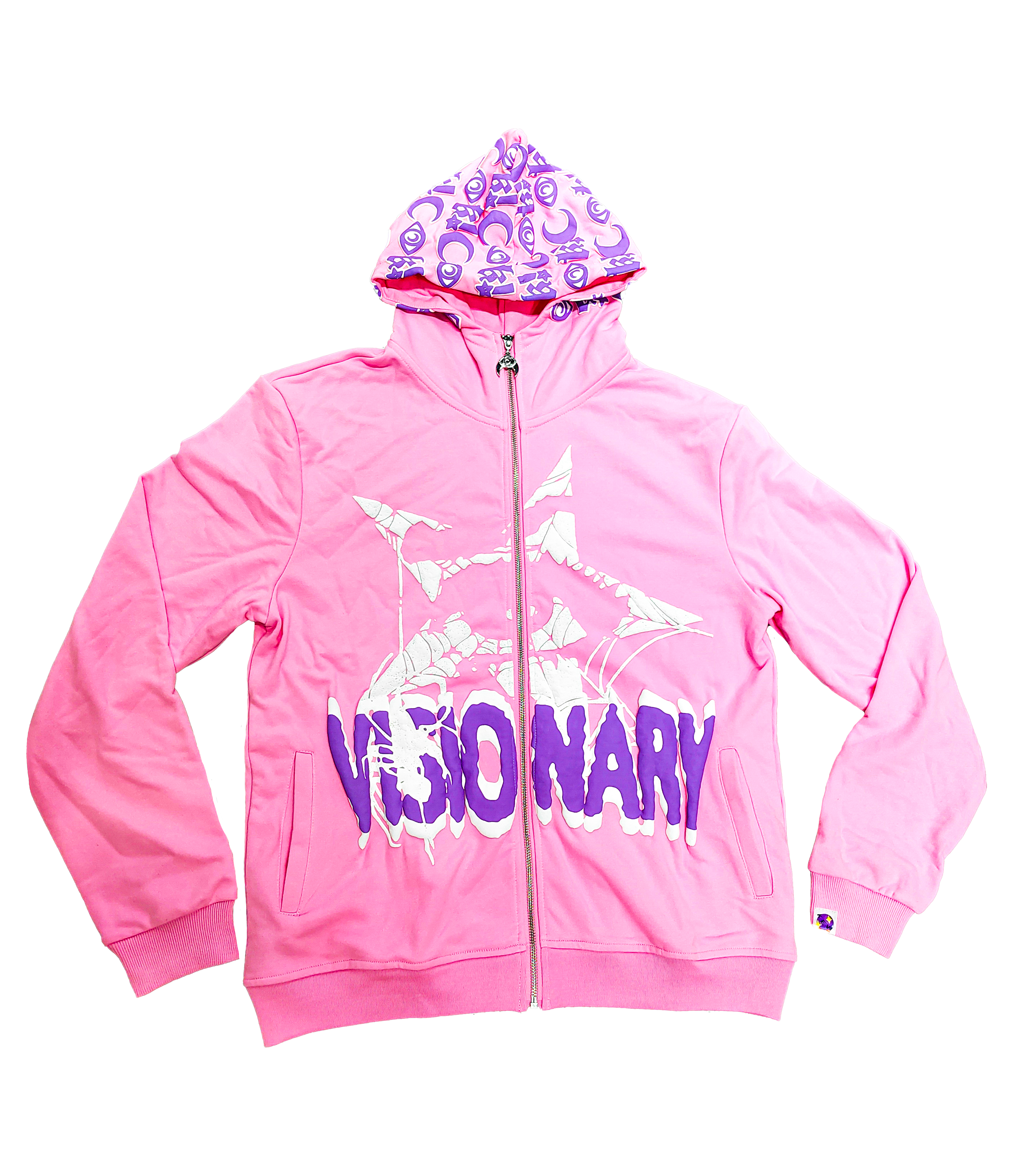 PINK VISIONARY PUFF PRINT ZIP UP